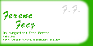 ferenc fecz business card